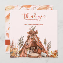 Cartões de agradecimentos Bohemian Tent Wildflower