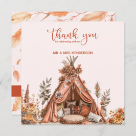 Cartões de agradecimentos Bohemian Tent Wildflower