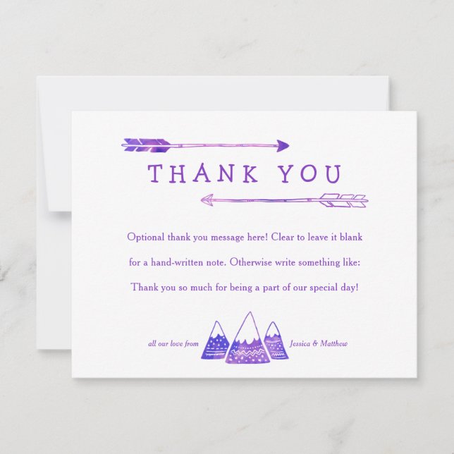 Cartões de agradecimentos Boho Adventure para Chá  (Frente)