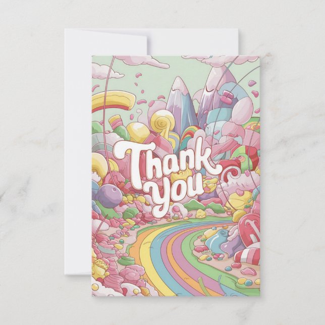 Cartões de agradecimentos Boho Candyland (Frente)