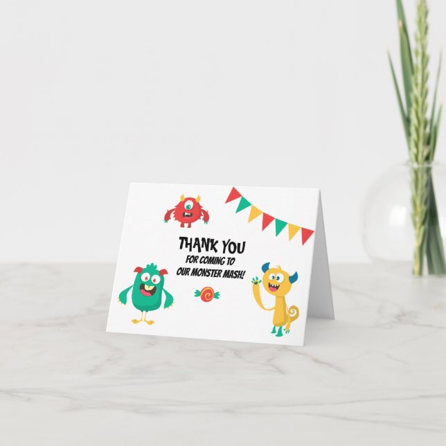 Cartões de agradecimentos bonitos do monstro do (Frente)