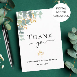 cartões de agradecimentos botânico de eucalipto ch