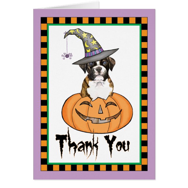 Cartões de agradecimentos Boxer do Halloween (Frente)