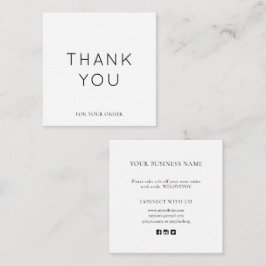 Cartões de agradecimentos branco minimalista para 