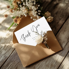 Cartões de agradecimentos branco simples moderno