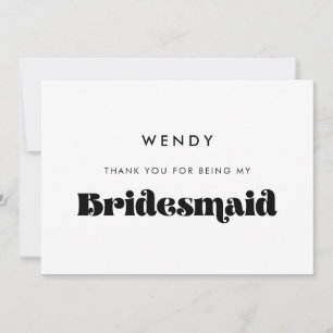 Cartões de agradecimentos Bridesmaid do Script Ret