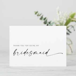 Cartões de agradecimentos Bridesmaid | Minimalista