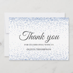 Cartões de agradecimentos brilhante azul de gradaç