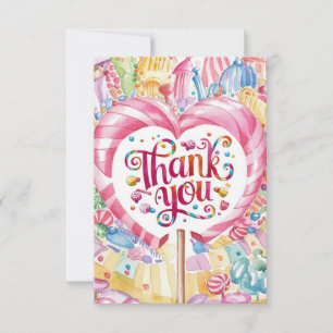 Cartões de agradecimentos Candyland Candy Wonderla