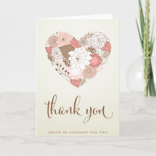 Cartões de agradecimentos CARDÍACO FLORAL DA VINTA