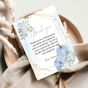 Cartões de agradecimentos Chá de fraldas de Abóbor