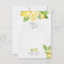 cartões de agradecimentos chá de fraldas de limão-