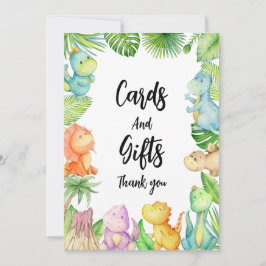 Cartões de agradecimentos Chá de fraldas Dinossaur