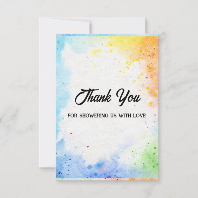 cartões de agradecimentos chá de fraldas para o be (Frente)