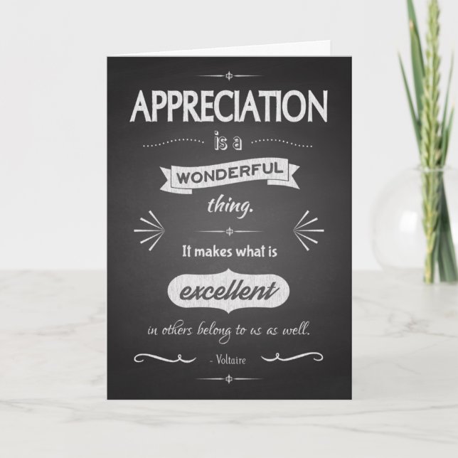 Cartões de agradecimentos Chalkboard com Cotação d (Frente)