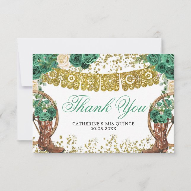 Cartões de agradecimentos Charra, caçador verde oc (Frente)