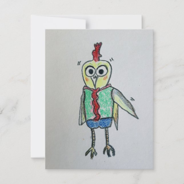 Cartões de agradecimentos Chicken Flat (Frente)