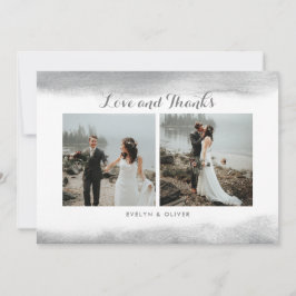 Cartões de agradecimentos cinzentos da foto do