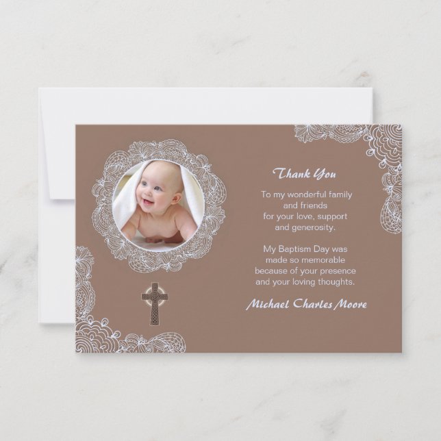 Cartões de agradecimentos circulares da foto do (Frente)