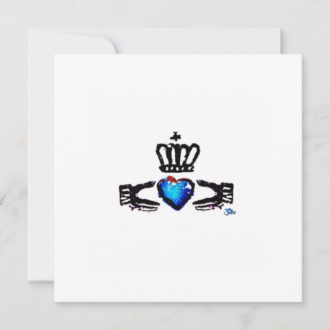 cartões de agradecimentos "Claddagh - Azul" 2022 (Frente)