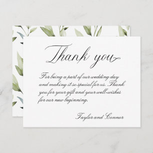 Cartões de agradecimentos clássico de caligrafia