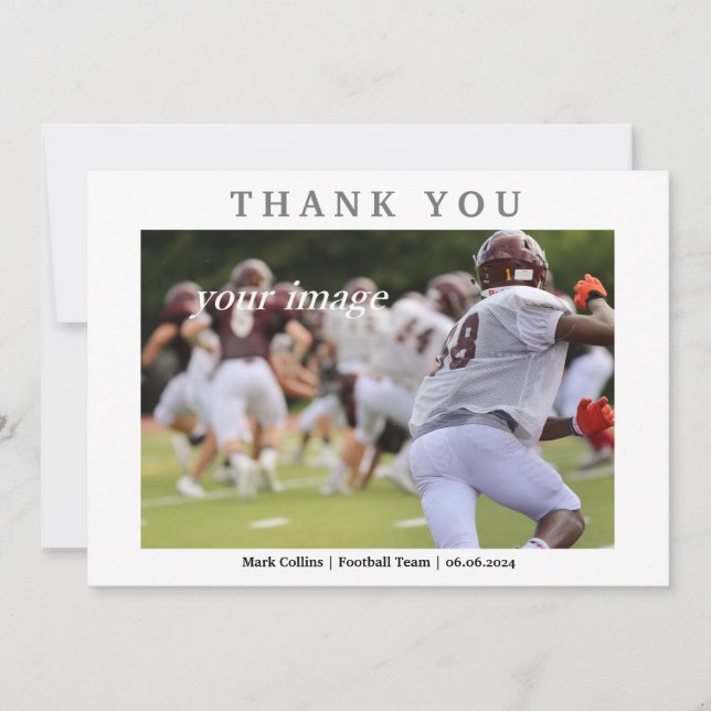 Cartões de agradecimentos Clássico de Escrita Manu (Frente)