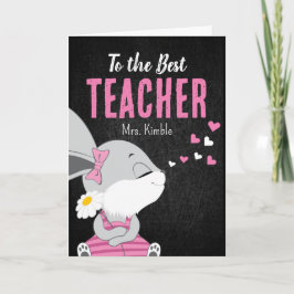 Cartões de agradecimentos coelhinho bonito para o