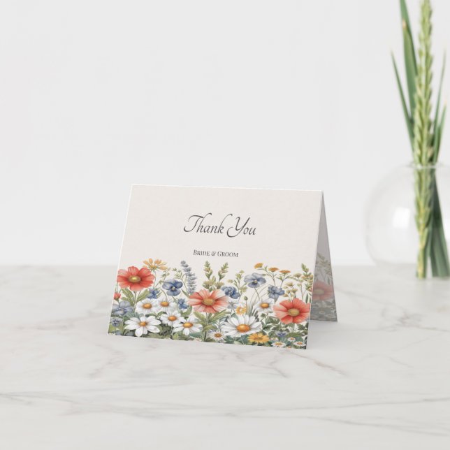 Cartões de agradecimentos Colorido de Flores Selva (Frente)