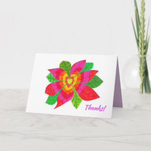 Cartões de agradecimentos com Coração, Flor e Arte