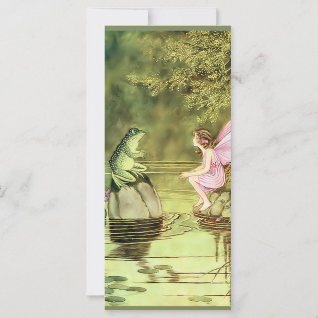 Cartões de agradecimentos com Fada e Sapo (Frente)