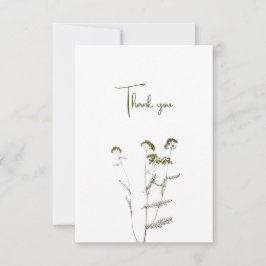 Cartões de agradecimentos com flores silvestres