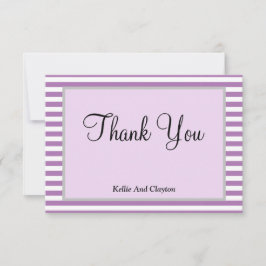 Cartões de agradecimentos com moldura de tiras rox