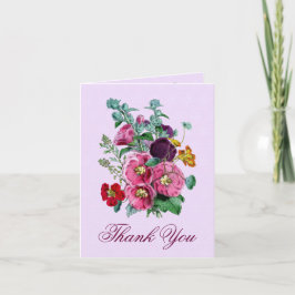 Cartões de agradecimentos com Vintage Hollyhock Bl