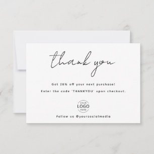 Cartões de agradecimentos comercial do logotipo pr