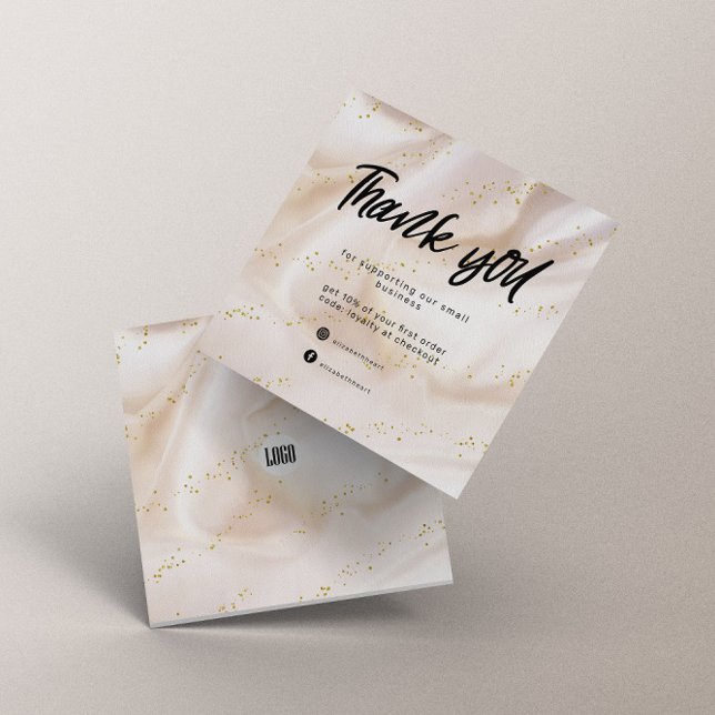 Cartões de agradecimentos Comercial Dourado de Fal (Criador carregado)