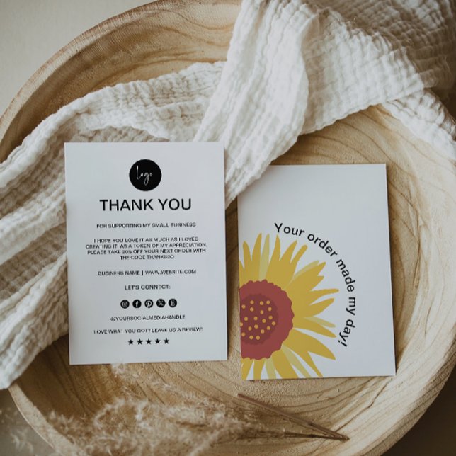 Cartões de agradecimentos Comercial Editável, (Editable Business Thank You Card,)