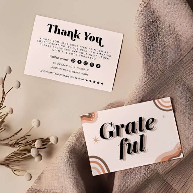 Cartões de agradecimentos Comercial Retroativo (Criador carregado)