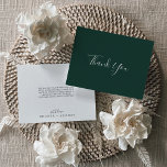 Cartões de agradecimentos Coordenado Emerald Green<br><div class="desc">Este cartões de agradecimentos de esmeralda verde é perfeito para um casamento de boho. A elegante, mas rústica design apresenta verde escura moderno com uma sensação moderna de floresta boêmica. Coordena-se com a Coleção Emerald Greenery de New & Yummy Paperie. Personalize a parte traseira do cartão com seus nomes e...</div>