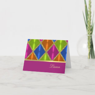 Cartões de agradecimentos Cor-de-rosa Azul Ouros L