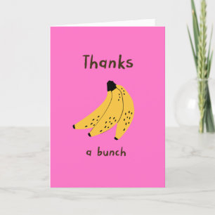 Cartões de agradecimentos cor-de-rosa das bananas