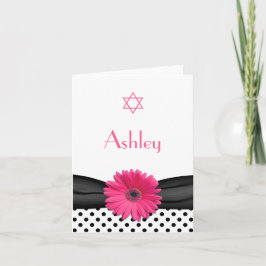 Cartões de agradecimentos cor-de-rosa de Mitzvah