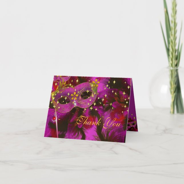 Cartões de agradecimentos cor-de-rosa do partido (Frente)