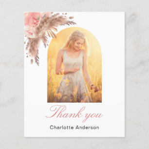 Cartões de agradecimentos cor-de-rosa pincelado