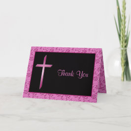 Cartões de agradecimentos Cristão Rosa e Negro