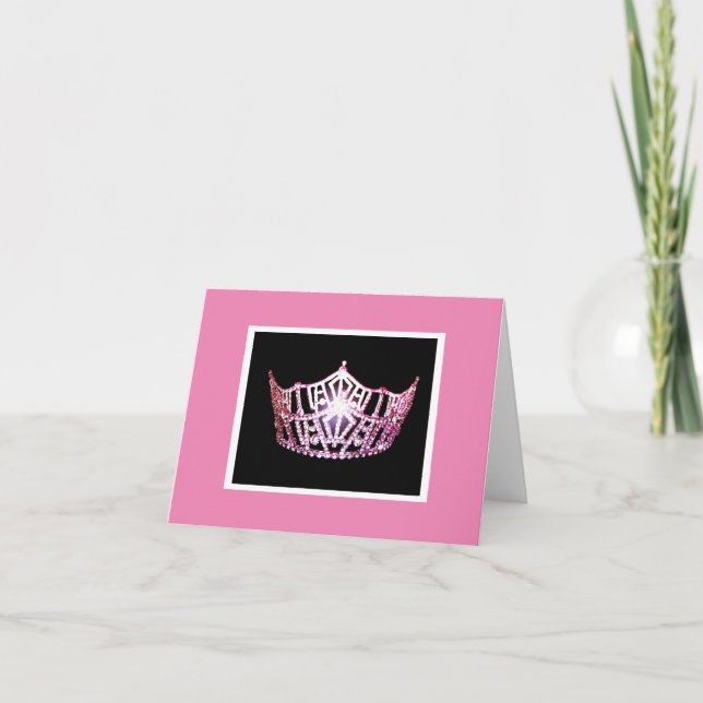 Cartões de agradecimentos Crown estilo Miss Améric (Frente)