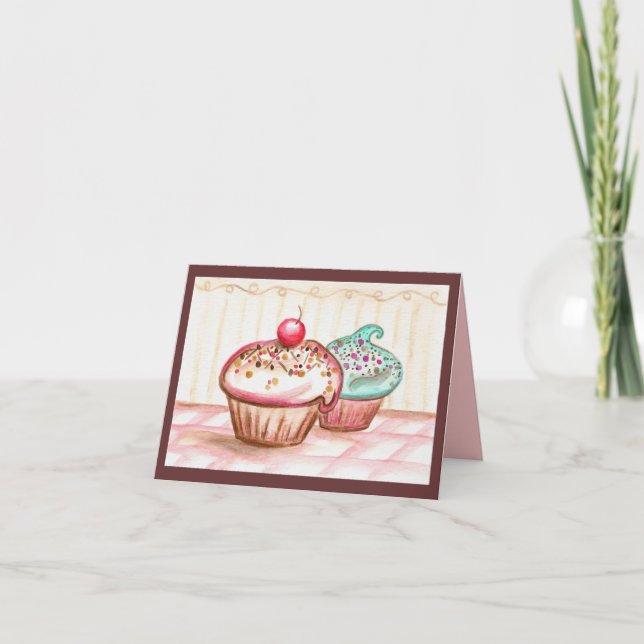 Cartões de agradecimentos cupcake (Frente)