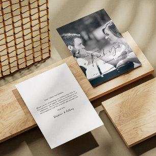 Cartões de agradecimentos Cursivo de Casamento de