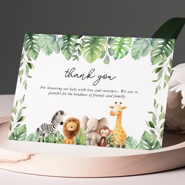 Cartões de agradecimentos Cute Safari Animal (Cute Baby Safari Animals Thank You Enclosure Card)