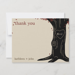 Cartões de agradecimentos da árvore de carvalho