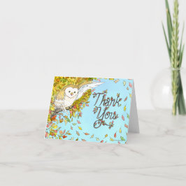 Cartões de agradecimentos da coruja do outono